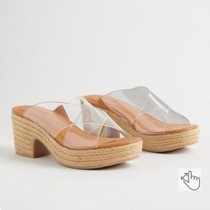 Clear strap Wedge Sandals